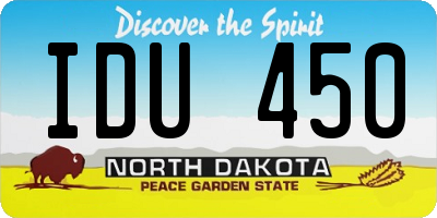 ND license plate IDU450