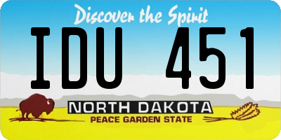ND license plate IDU451