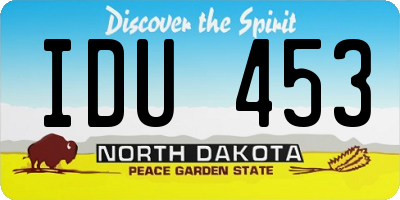 ND license plate IDU453