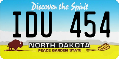 ND license plate IDU454