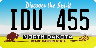 ND license plate IDU455