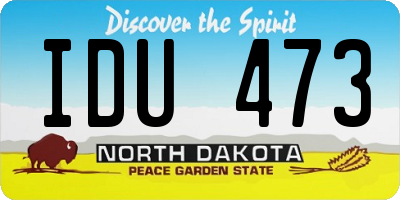 ND license plate IDU473