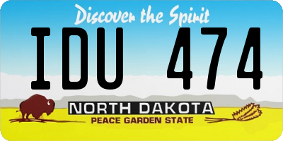 ND license plate IDU474