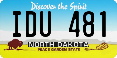 ND license plate IDU481