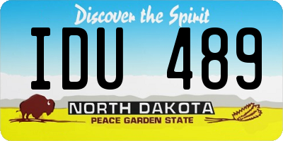ND license plate IDU489