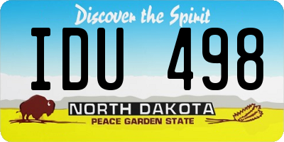 ND license plate IDU498