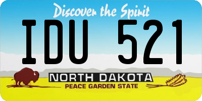 ND license plate IDU521