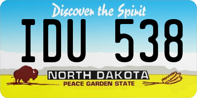 ND license plate IDU538