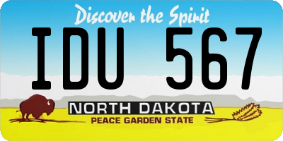 ND license plate IDU567