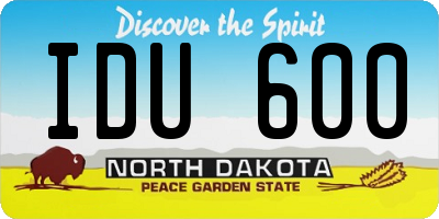 ND license plate IDU600