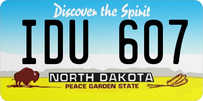 ND license plate IDU607