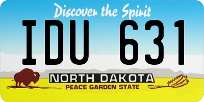 ND license plate IDU631