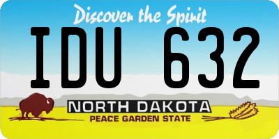 ND license plate IDU632