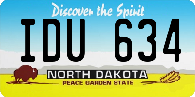 ND license plate IDU634