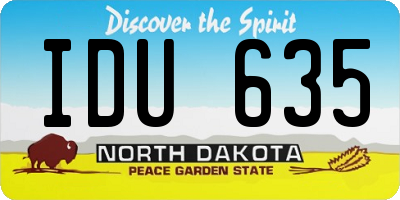 ND license plate IDU635