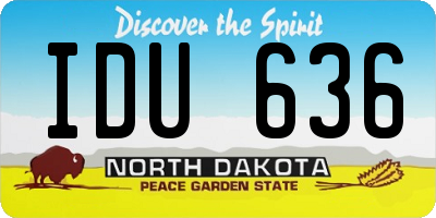 ND license plate IDU636