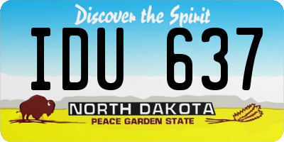 ND license plate IDU637