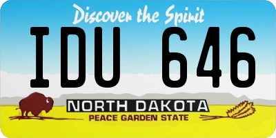 ND license plate IDU646