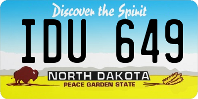ND license plate IDU649