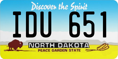ND license plate IDU651
