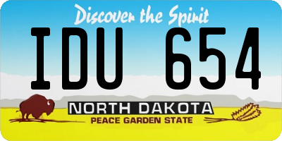 ND license plate IDU654