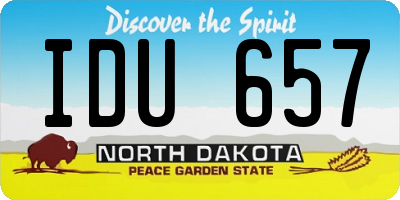 ND license plate IDU657