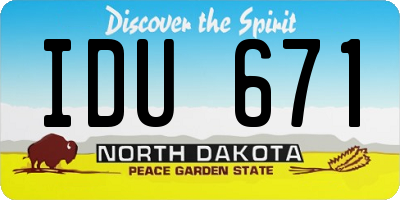 ND license plate IDU671