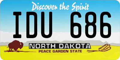 ND license plate IDU686
