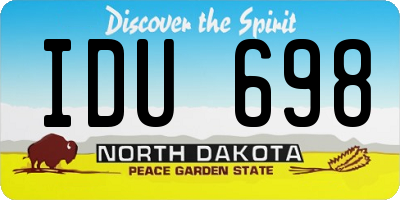 ND license plate IDU698