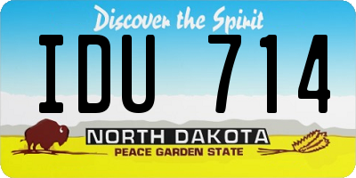 ND license plate IDU714