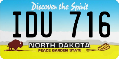 ND license plate IDU716