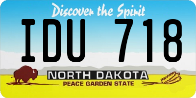 ND license plate IDU718
