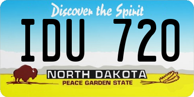 ND license plate IDU720