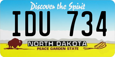 ND license plate IDU734