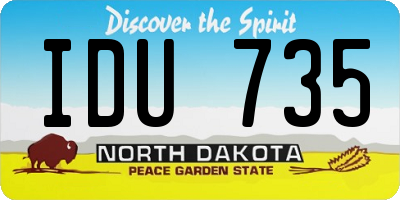 ND license plate IDU735