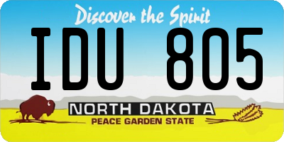 ND license plate IDU805
