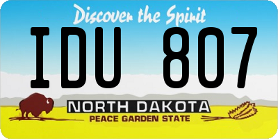 ND license plate IDU807