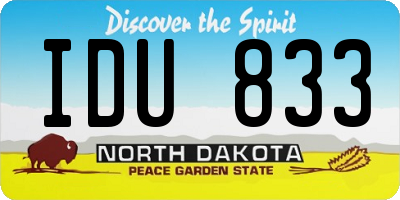 ND license plate IDU833