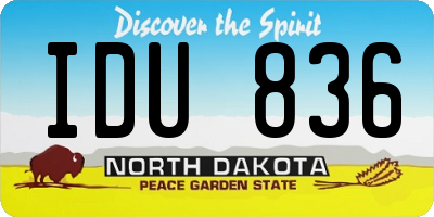 ND license plate IDU836
