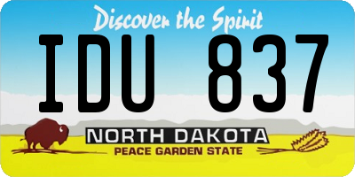ND license plate IDU837