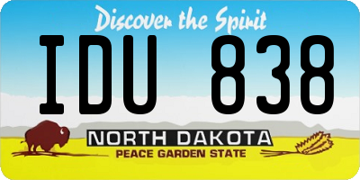 ND license plate IDU838