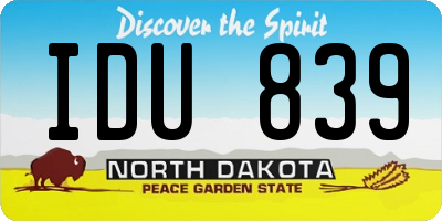 ND license plate IDU839