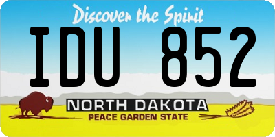 ND license plate IDU852