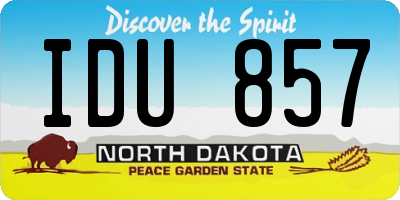 ND license plate IDU857