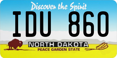 ND license plate IDU860