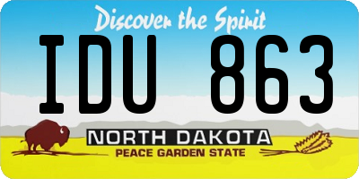 ND license plate IDU863