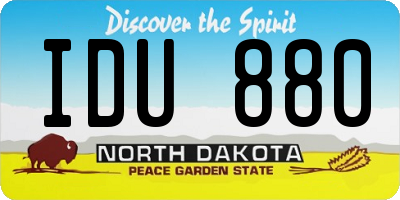 ND license plate IDU880