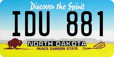 ND license plate IDU881