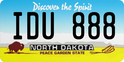 ND license plate IDU888