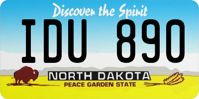 ND license plate IDU890